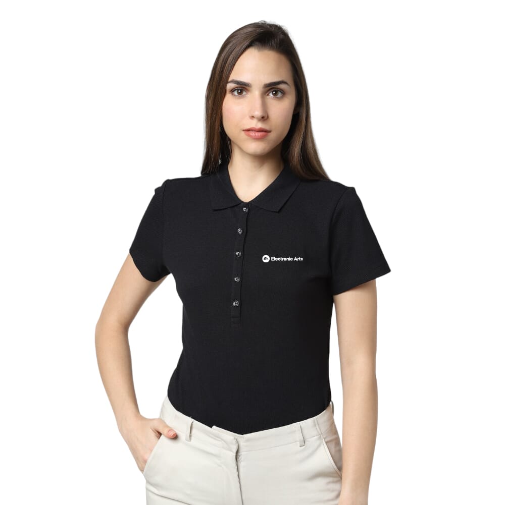 VeroModa Plain Polo Women's T-Shirt- Black